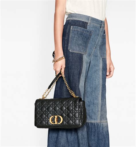 dior large caro bag|Dior denim caro bag.